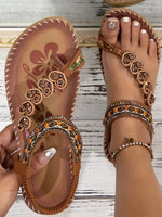 Western Asian ethnic style women's shoes summer fashion sandals beaded diamond shoes