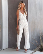 Summer Sexy Elegant Women Clothing Lace Mid Waist Casual Smooth Lining Jumpsuit