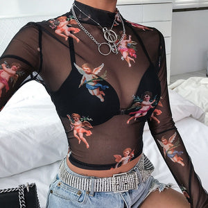 Mesh Tops Long Sleeve | Sheer Mesh Top | Sassy Nilah Boutique