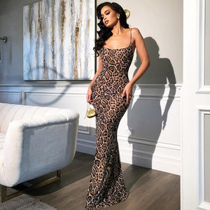 Leopard Print Long Party Dress | Long Party Dress | Sassy Nilah Boutique