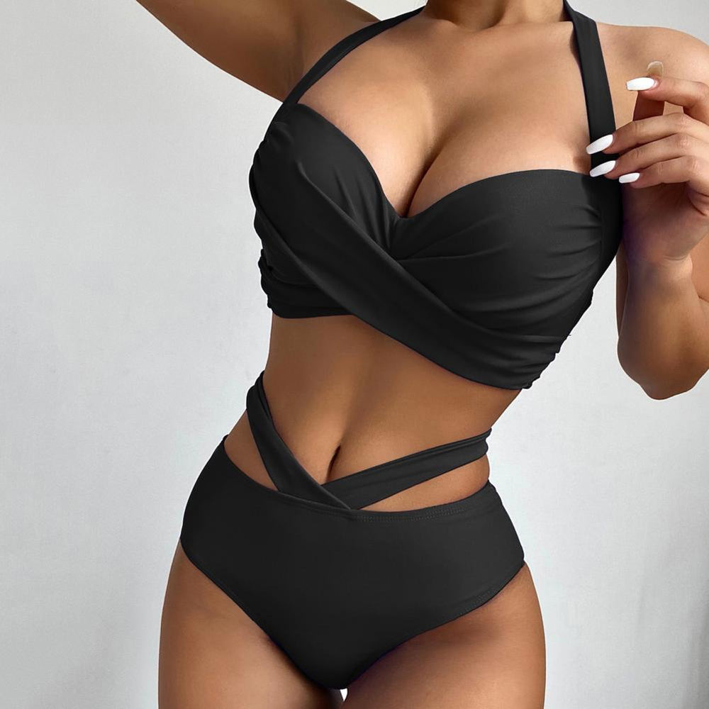 Crisscross Wrap Halter Swimwear Set | Swimwear | Sassy Nilah Boutique