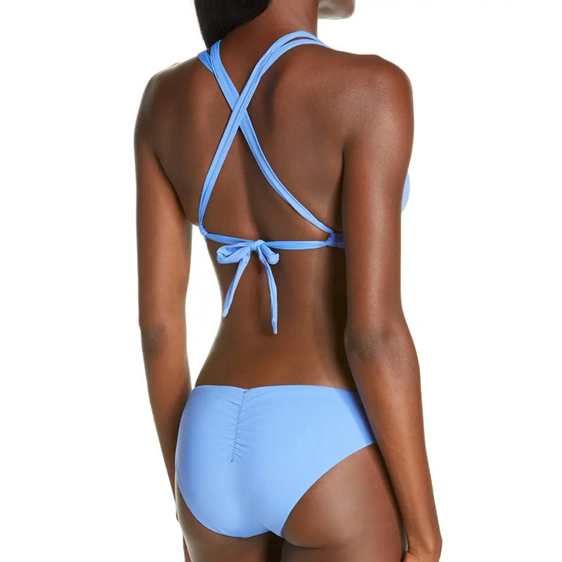 New Sexy Push on Sleeveless Suspender Brazilian Bikini Suit