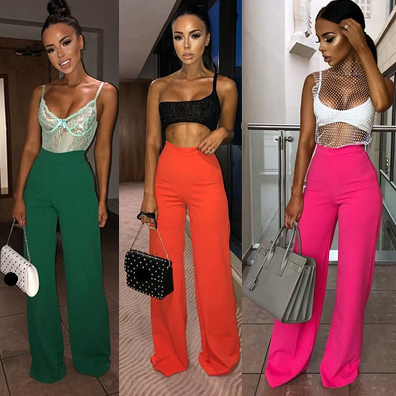 Women loose long high waist wide leg pants for women female lady long pants women's 2019 spring new S M L XL-in Pants freeshipping - Sassy Nilah Boutique