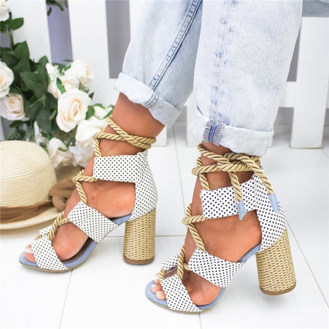 Summer Wedge Espadrilles Women Sandals 7CM Heel Pointed Fish Mouth Sandals Woman Hemp Lace Up Women Platform Sandals freeshipping - Sassy Nilah Boutique