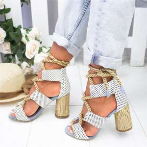 Summer Wedge Espadrilles Women Sandals 7CM Heel Pointed Fish Mouth Sandals Woman Hemp Lace Up Women Platform Sandals freeshipping - Sassy Nilah Boutique