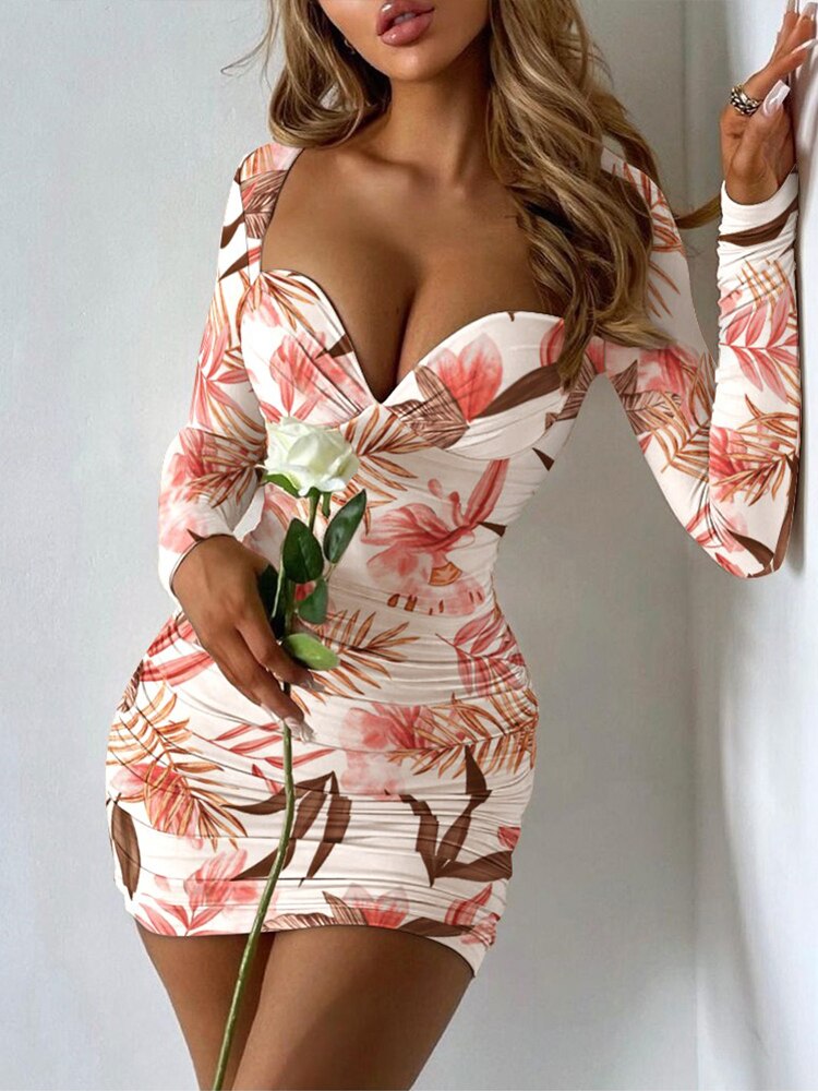 Floral Print Bodycon Dress | Bodycon Dress | Sassy Nilah Boutique