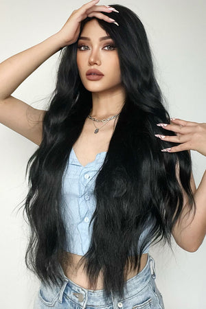 Full Machine Long Wave Synthetic Wigs 28''