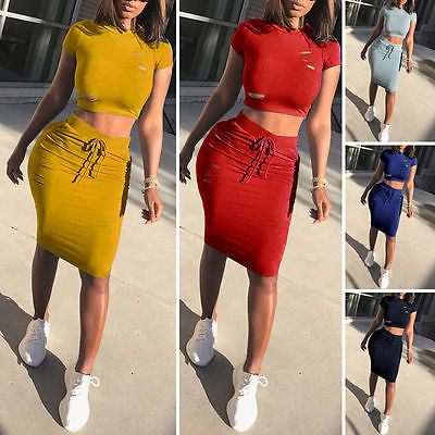 Two Piece Set Summer Dresses Women Sexy Patchwork Cocktail Party Bodycon Bandage Dress freeshipping - Sassy Nilah Boutique