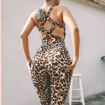 Leopard Women Yoga Sportswear Jumpsuits | Sassy Nilah Boutique