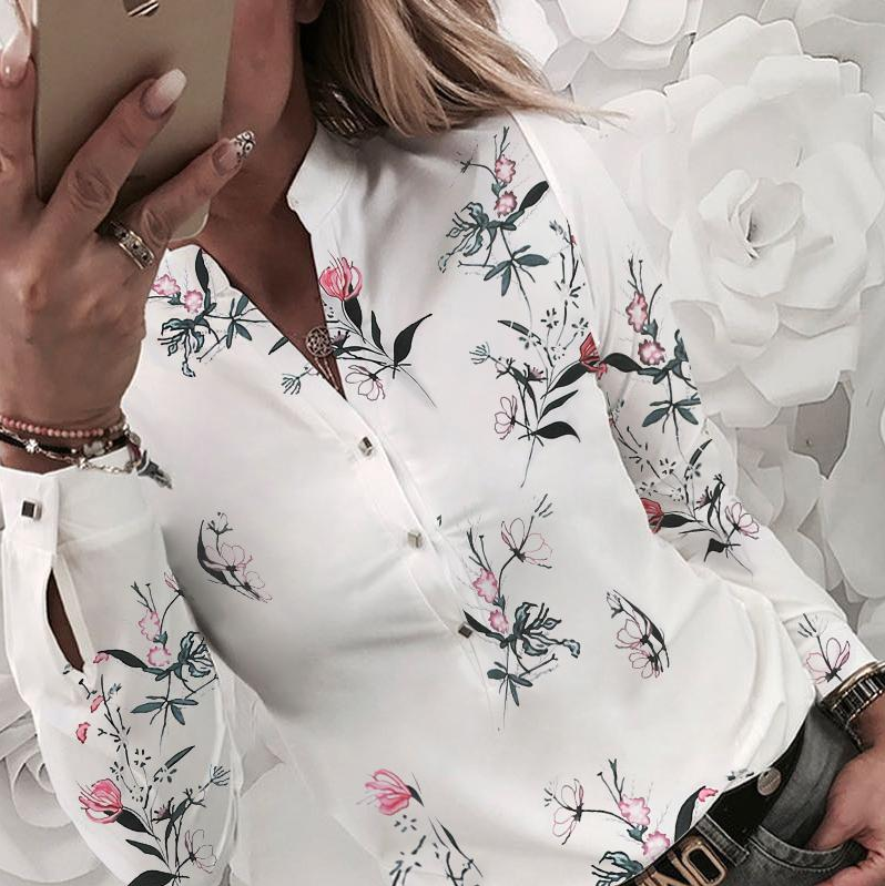 Women's Floral V-Neck Shirt | Long Sleeve Shirt | Sassy Nilah Boutique