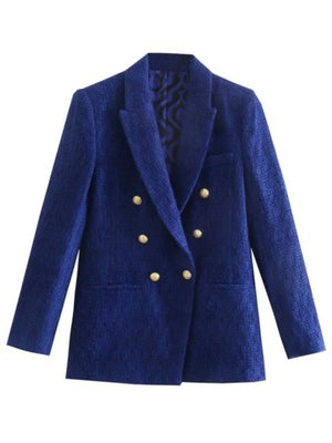 Spring Women Traf Jacket Ornate Button Tweed