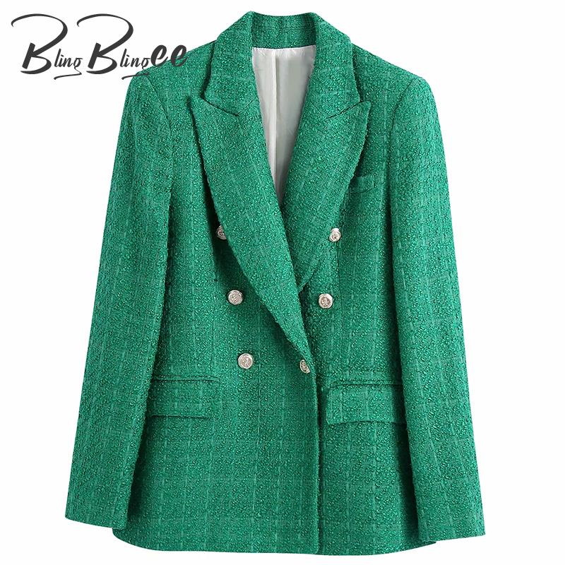 Spring Women Traf Jacket Ornate Button Tweed