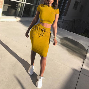 Two Piece Set Summer Dresses Women Sexy Patchwork Cocktail Party Bodycon Bandage Dress freeshipping - Sassy Nilah Boutique