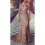 Women Sequin Dress Prom women Sexy Party Gold Sundress Ladies V Neck Dress Abiye Gece Elbisesi freeshipping - Sassy Nilah Boutique