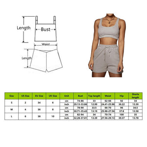 Women Casual Sportswear Two Piece Sets Drawstring Crop Top and Shorts Summer Matching Set Athleisure 2022 New freeshipping - Sassy Nilah Boutique