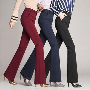 Women's High Waist Solid Color Trousers freeshipping - Sassy Nilah Boutique