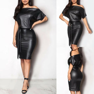 Women Leather Dress | Black Leather Dress | Sassy Nilah Boutique