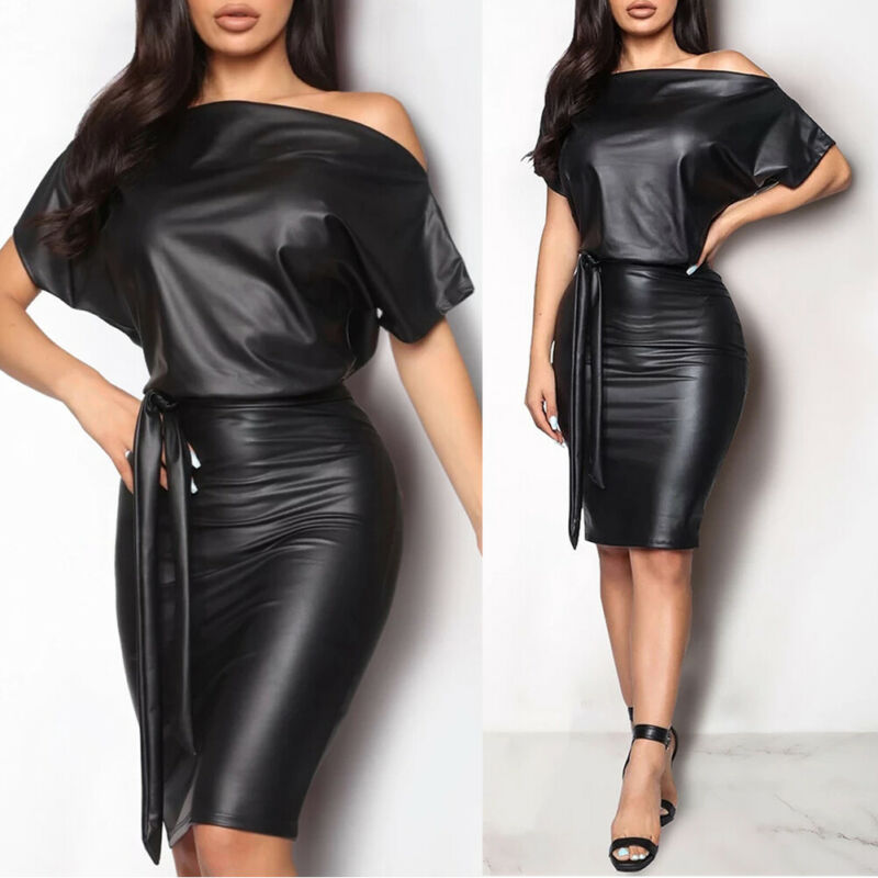 Women Leather Dress | Black Leather Dress | Sassy Nilah Boutique