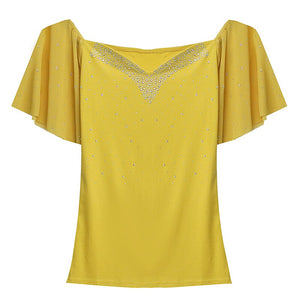 Rhinestone V-Neck T Shirt | Women's V-Neck Tee | Sassy Nilah Boutique