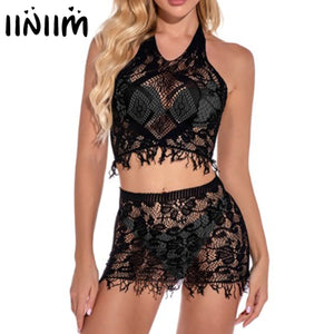 Womens Femme See-through Hollow Exotic Lingerie Sets freeshipping - Sassy Nilah Boutique