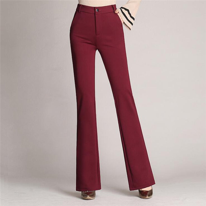 Women's High Waist Solid Color Trousers freeshipping - Sassy Nilah Boutique