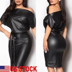 Women Leather Dress | Black Leather Dress | Sassy Nilah Boutique