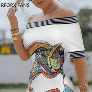 Women  Figure Print Striped Tape Bodycon Dress  Casual Dress  Elegant Fashion Chic Dress freeshipping - Sassy Nilah Boutique