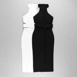 Women Summer Sexy Hollow Out Knee Length Midi White Bodycon Bandage Dress 2021 Designer Bodycon ElegaEvening Party Dress Vestido freeshipping - Sassy Nilah Boutique