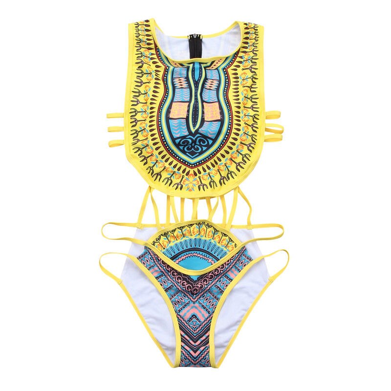 Africa Printed Tribal Style Swimsuit Swimwear freeshipping - Sassy Nilah Boutique