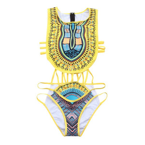 Africa Printed Tribal Style Swimsuit Swimwear freeshipping - Sassy Nilah Boutique