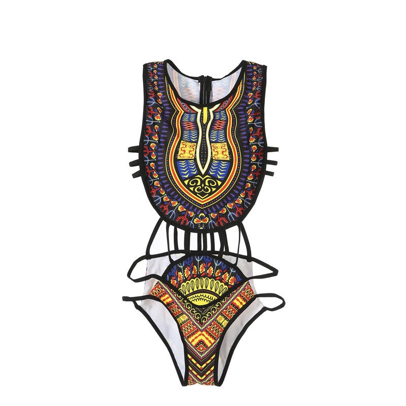 Africa Printed Tribal Style Swimsuit Swimwear freeshipping - Sassy Nilah Boutique