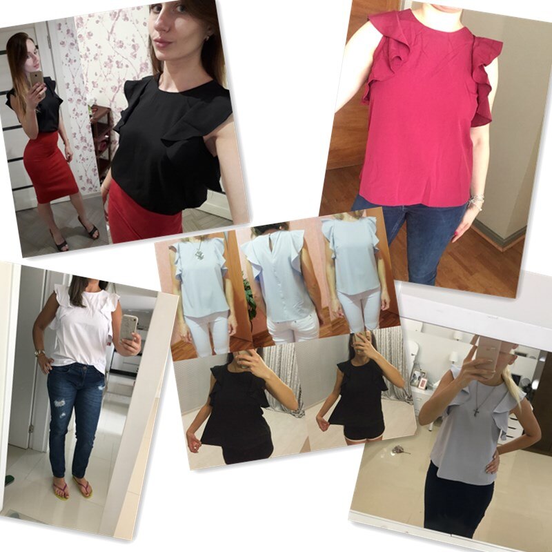 Women Chiffon Blouse Fashion Summer Sexy O Neck Sleeveless Ruffle Shirts Casual Slim Solid Blusas Plus Size Blouse Tops freeshipping - Sassy Nilah Boutique