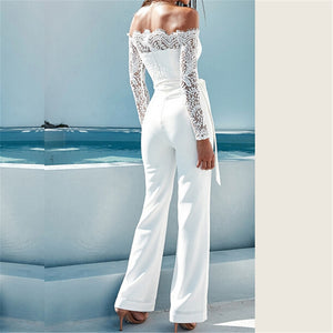Women Floral Lace Long Sleeve Jumpsuit freeshipping - Sassy Nilah Boutique