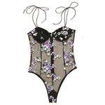 Floral Lace Teddy Women Bodysuit freeshipping - Sassy Nilah Boutique