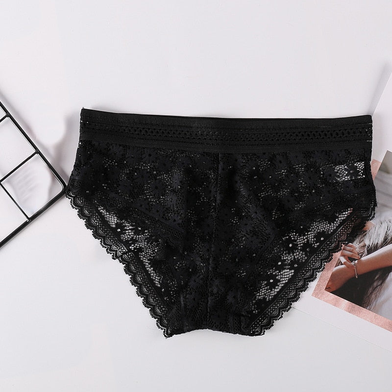 Women Panties Sexy Lace Underwear Woman Knickers Lace Panties Mesh Floral Lingerie Female Seamless Briefs Underpants Plus Size freeshipping - Sassy Nilah Boutique