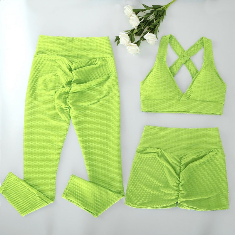 Women 3 Piece Gym Sets freeshipping - Sassy Nilah Boutique