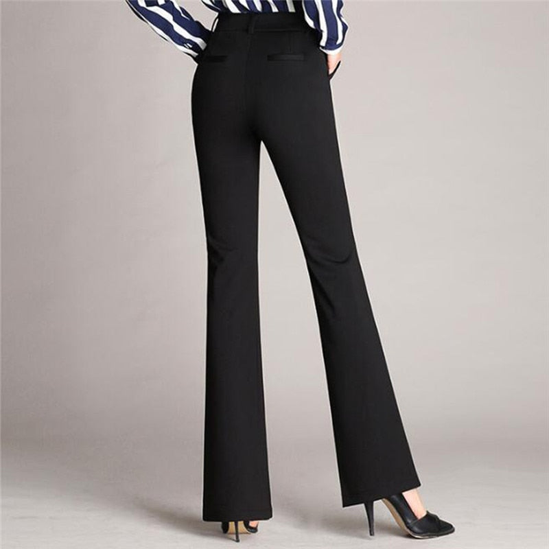 Women's High Waist Solid Color Trousers freeshipping - Sassy Nilah Boutique