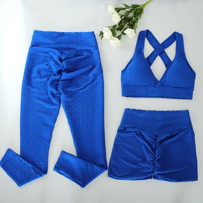 Women 3 Piece Gym Sets freeshipping - Sassy Nilah Boutique