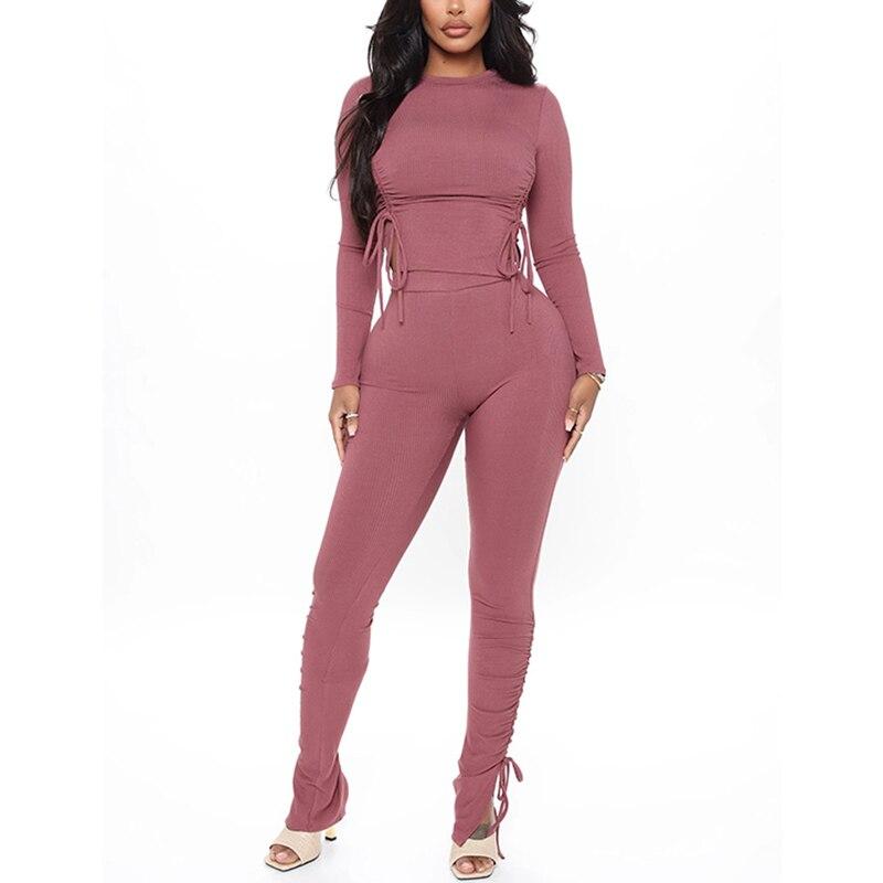 Long Sleeve Crop Top | Bodycon Trousers | Sassy Nilah Boutique