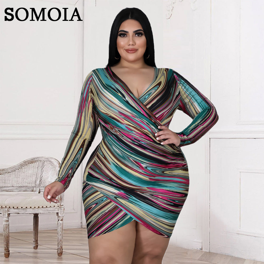 V-Neck Bodycon Dress | Plus Size Dress | Sassy Nilah Boutique