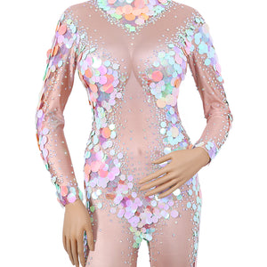 Mermaid Sequin Stage Jumpsuit | Party Bodysuits | Sassy Nilah Boutique