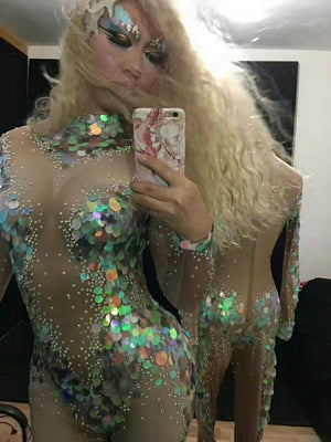 Mermaid Sequin Stage Jumpsuit | Party Bodysuits | Sassy Nilah Boutique