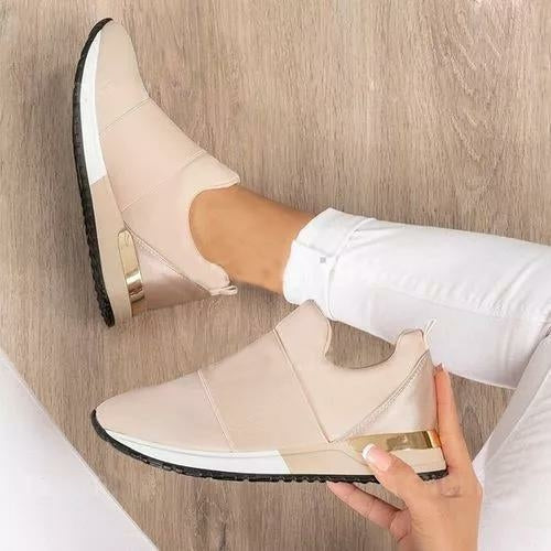 Vulcanize Shoes Sneakers Women Shoes Ladies Slip On Solid Color