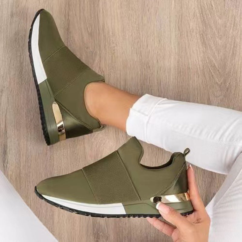 Vulcanize Shoes Sneakers Women Shoes Ladies Slip On Solid Color