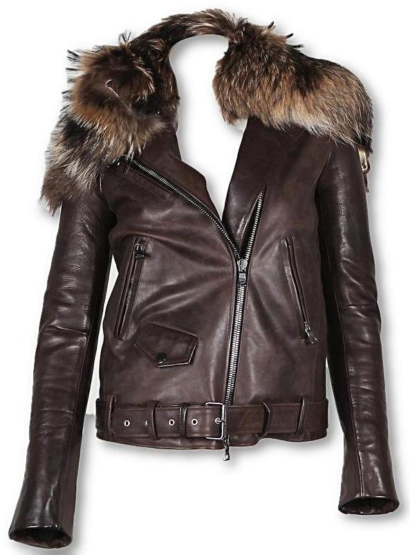 Womens Fur Collar Biker Leather Jacket freeshipping - Sassy Nilah Boutique